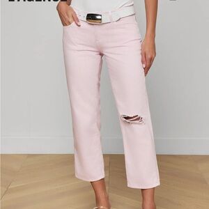 L'AGENCE Blaine Cropped Stovepipe Jean in Icy Lilac